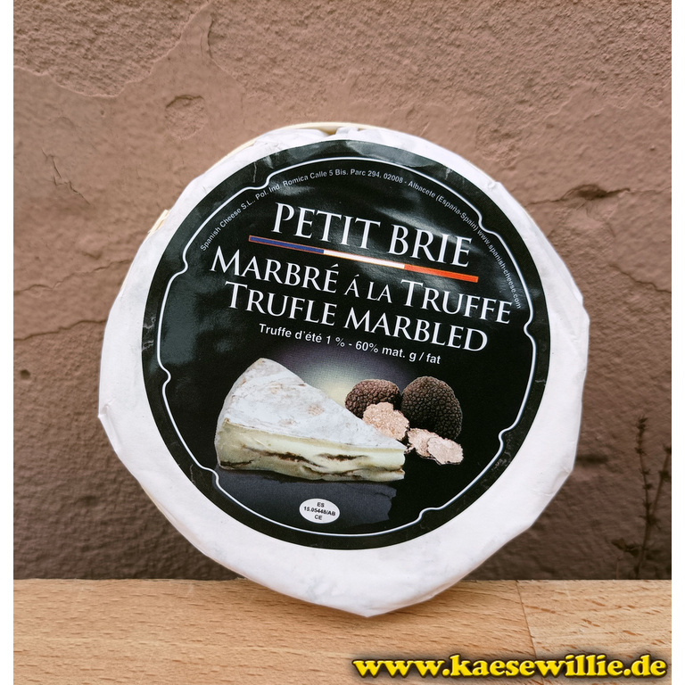 KseWillie:Produktbild-Petit Brie Marbr Saveur Truffe-Frankreich-Pasteurisiert