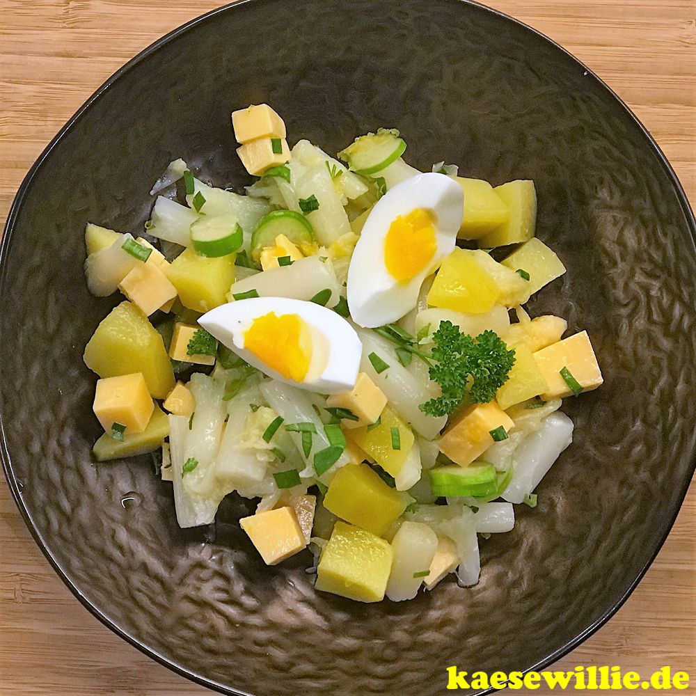 Rezept|Spargelsalat mit Ei und Käse | KäseWillie